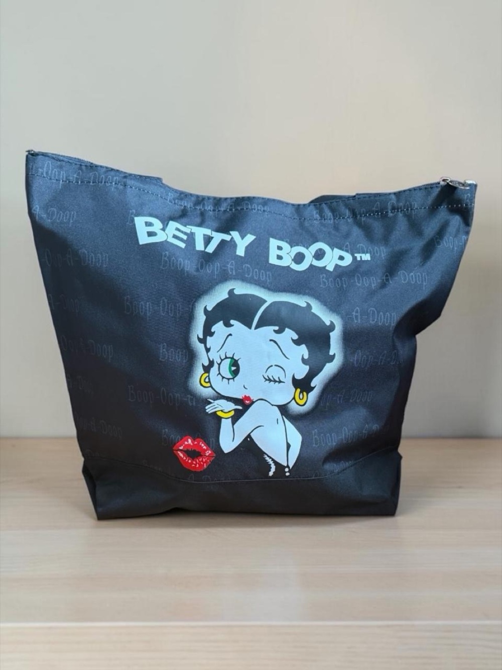 Betty Boop Black Cosmetic Pouch with Red & Yellow Accents